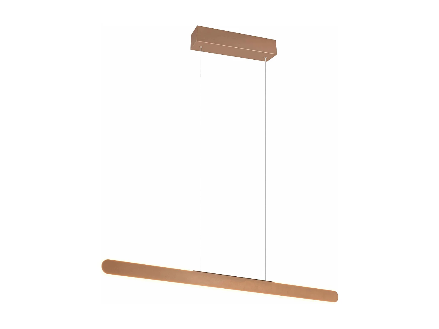 Lampada a sospensione LED a bi-emissione, metallo, caffè, L 100 cm, Helios