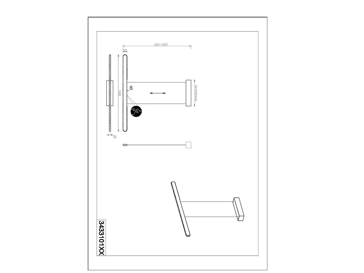 Hanglamp HELIOS - 0x0x150 cm - Bruin