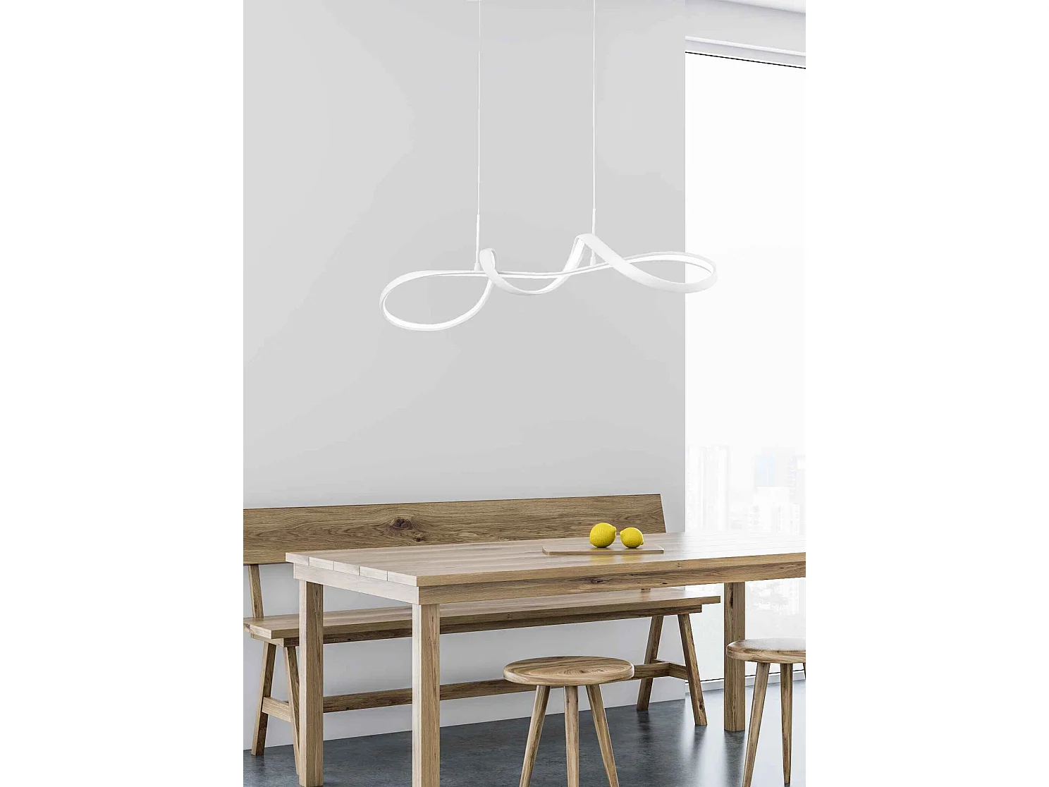 Lampada a sospensione LED, metallo, bianco, L 80 cm, Perugia