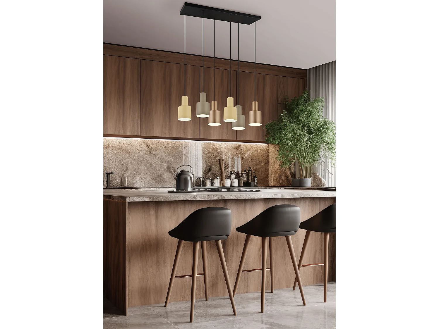 Hanglamp AGUDO - 12x12x150 cm - Multikleur