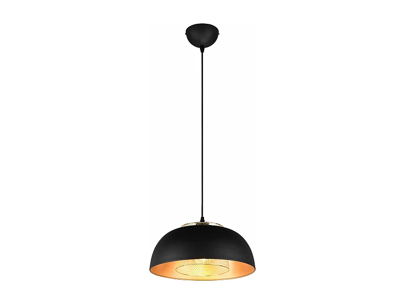 Lampada a sospensione, metallo, nero e oro, D 35 cm, Punch