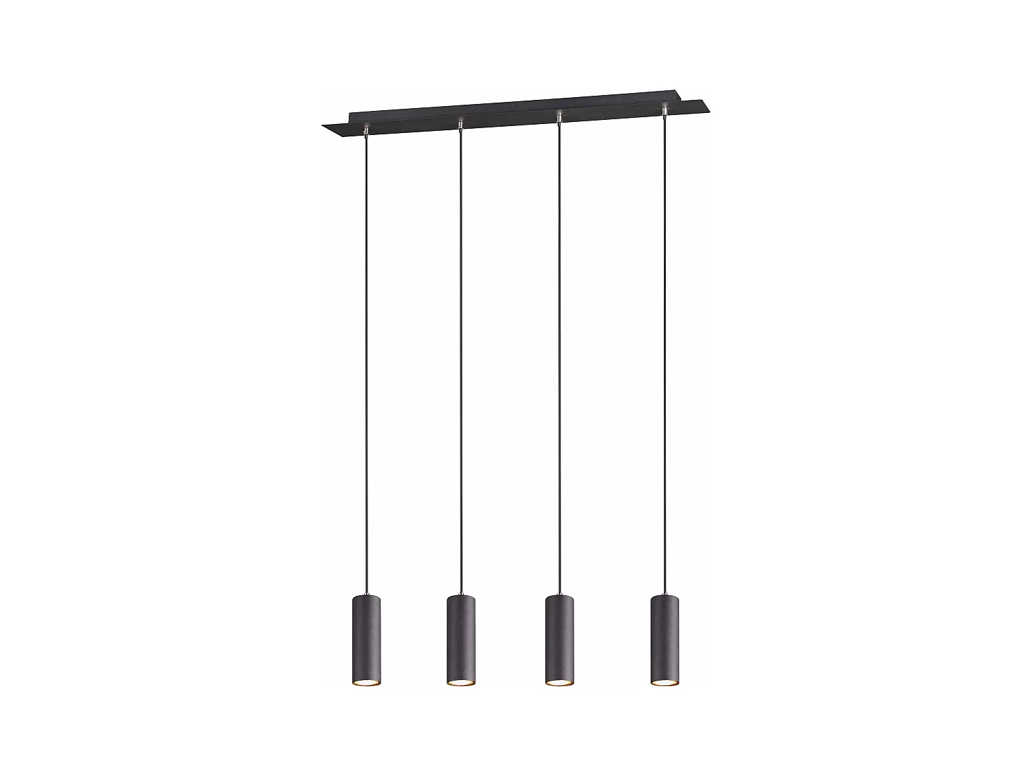 Lampada a sospensione 4 cilindri, metallo, nero, L 75 cm, Marley