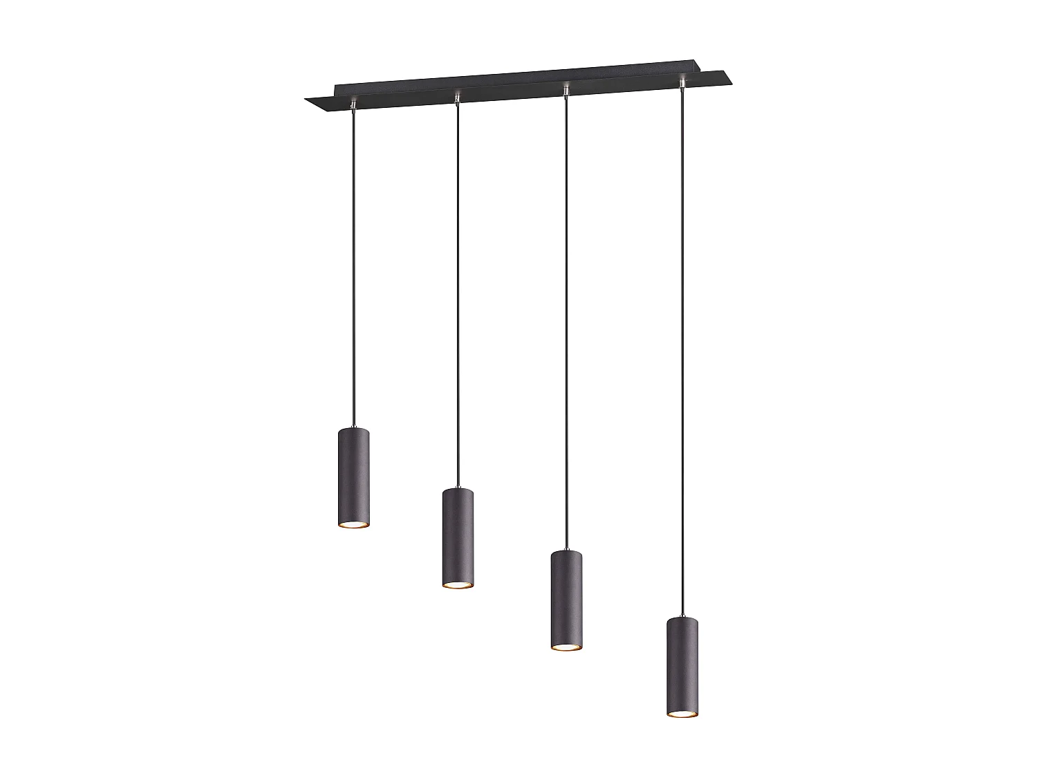 Lampada a sospensione 4 cilindri, metallo, nero, L 75 cm, Marley