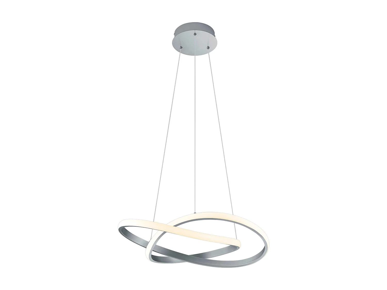 Lampada a sospensione LED cerchio, metallo, acciaio satinato, D 60 cm, Course