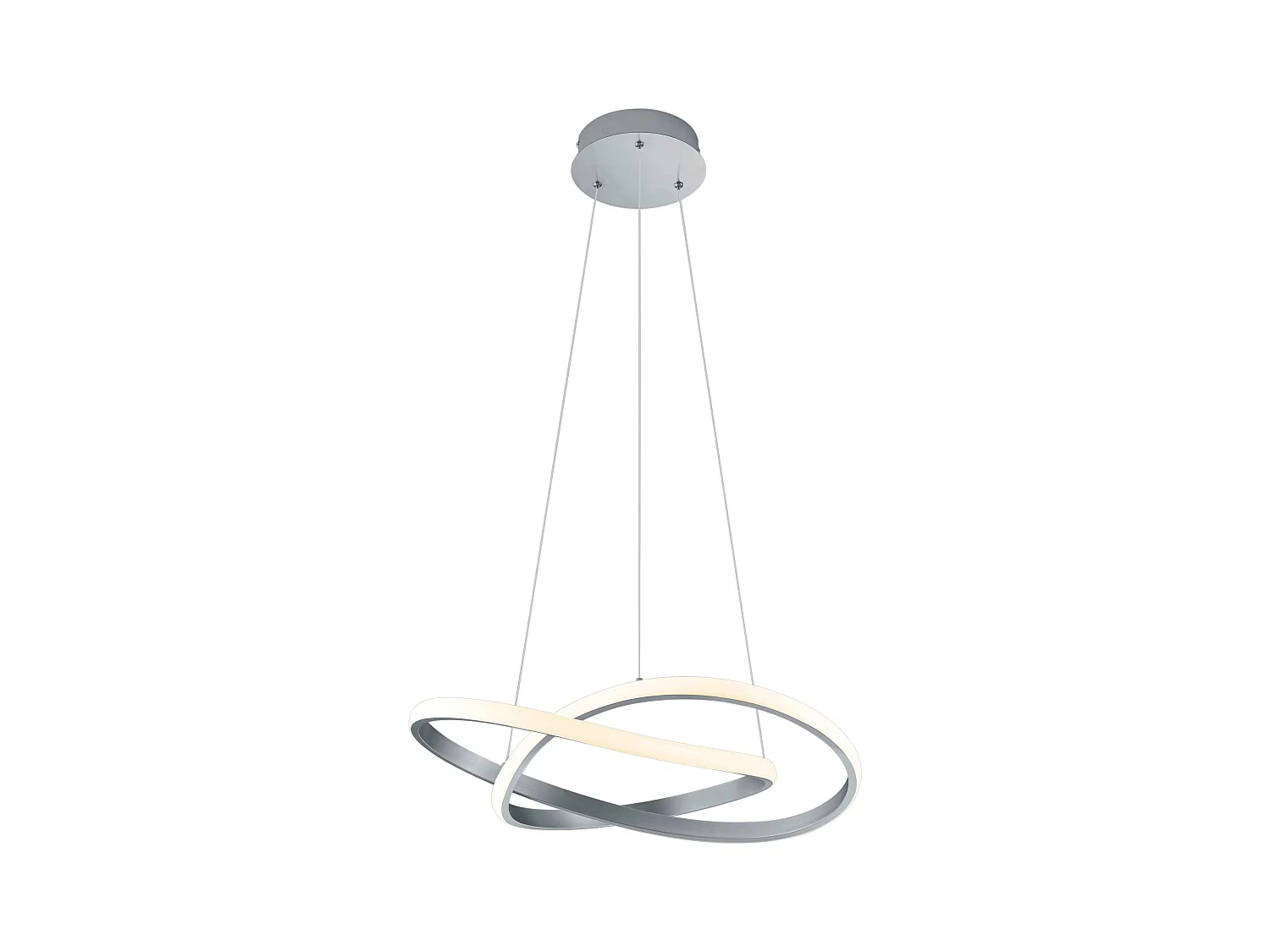 Lampada a sospensione LED cerchio, metallo, acciaio satinato, D 60 cm, Course