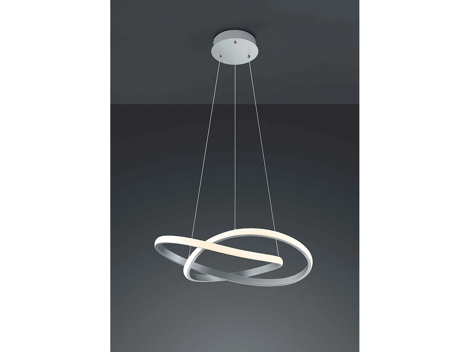 Lampada a sospensione LED cerchio, metallo, acciaio satinato, D 60 cm, Course