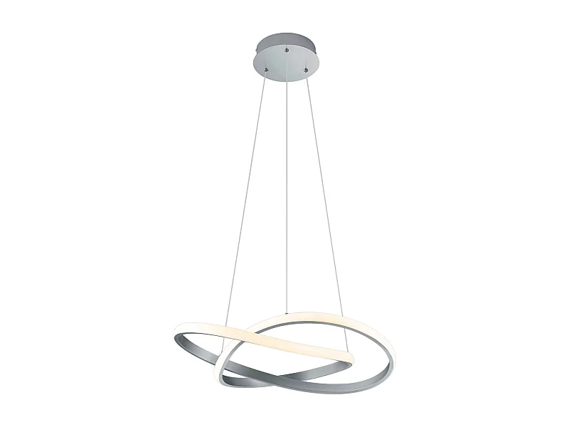 Lampada a sospensione LED cerchio, metallo, acciaio satinato, D 60 cm, Course