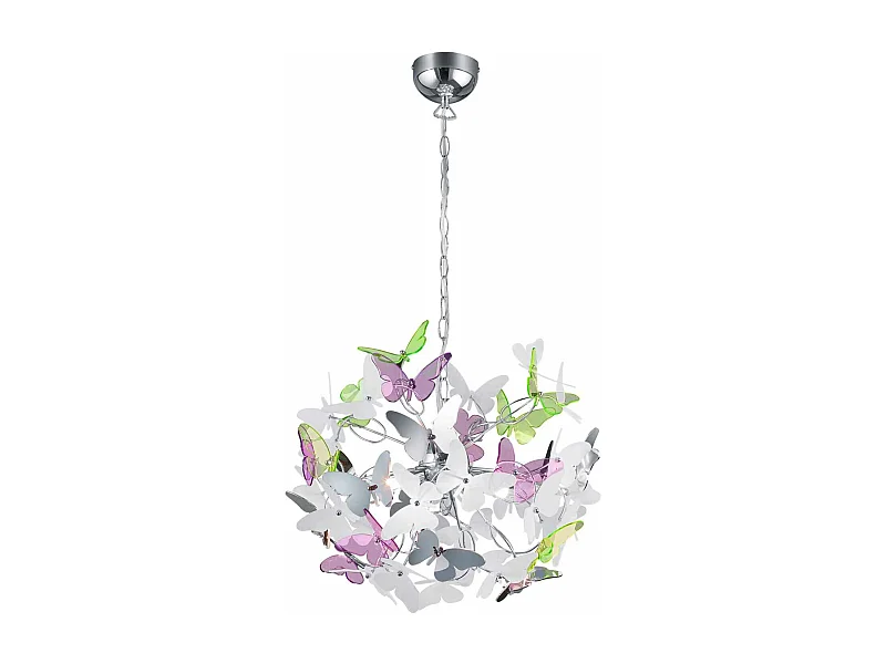 Lampada a sospensione con farfalle, metallo, multicolor, D 50 cm, Butterfly