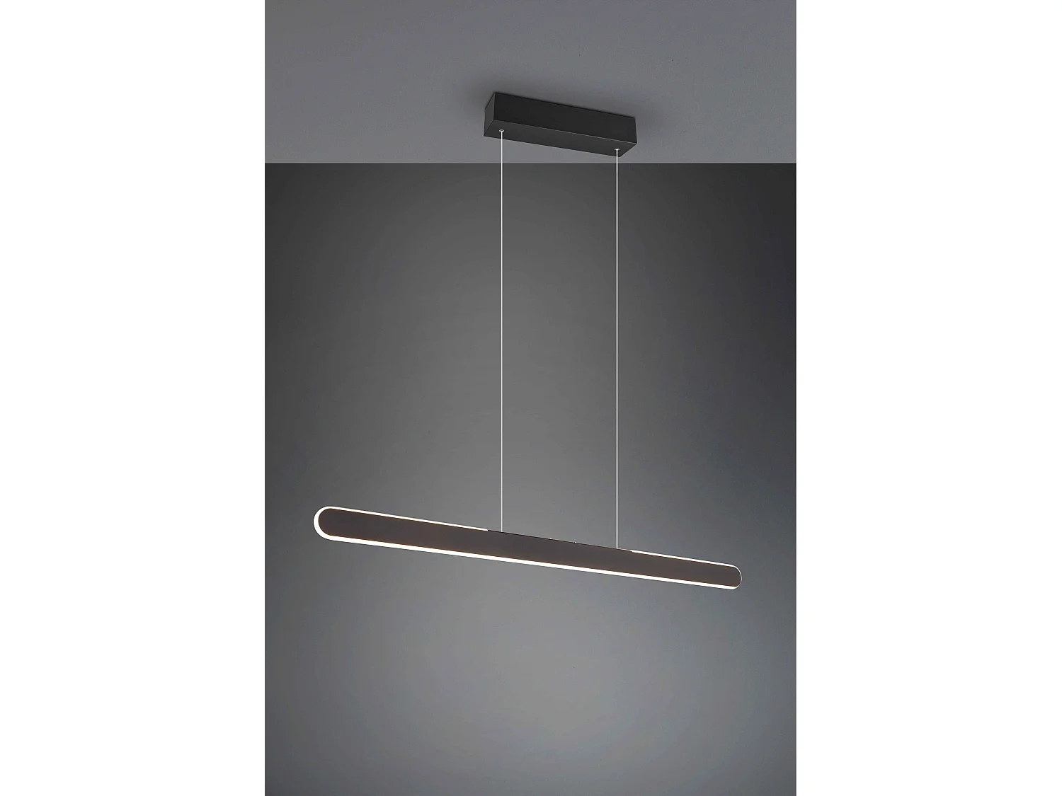 Lampada a sospensione LED a bi-emissione, metallo, nero, L 100 cm, Helios