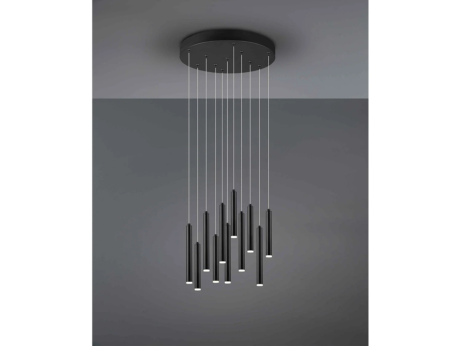 Lampada a sospensione LED rotonda, metallo, nero, D 40 cm, Tubular