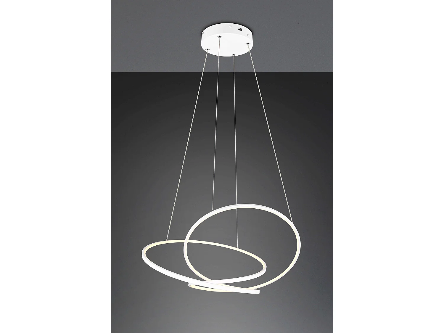 Lampada a sospensione LED, metallo, bianco, D 75 cm, Darvin