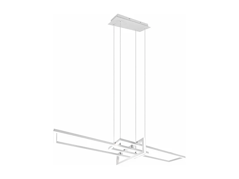 Lampada a sospensione triplo rettangolo, metallo, bianco, L 110 cm, Salinas