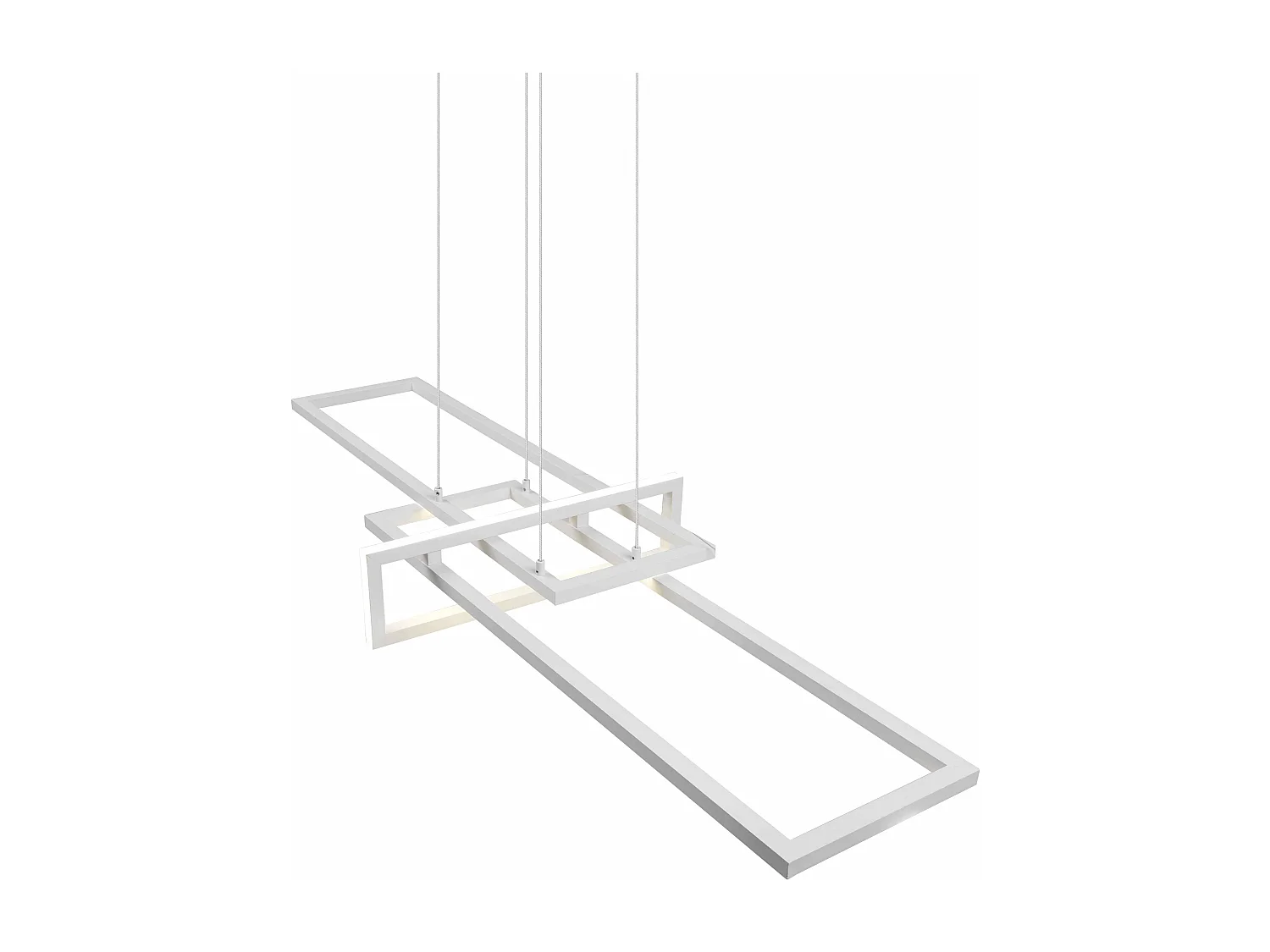 Lampada a sospensione triplo rettangolo, metallo, bianco, L 110 cm, Salinas