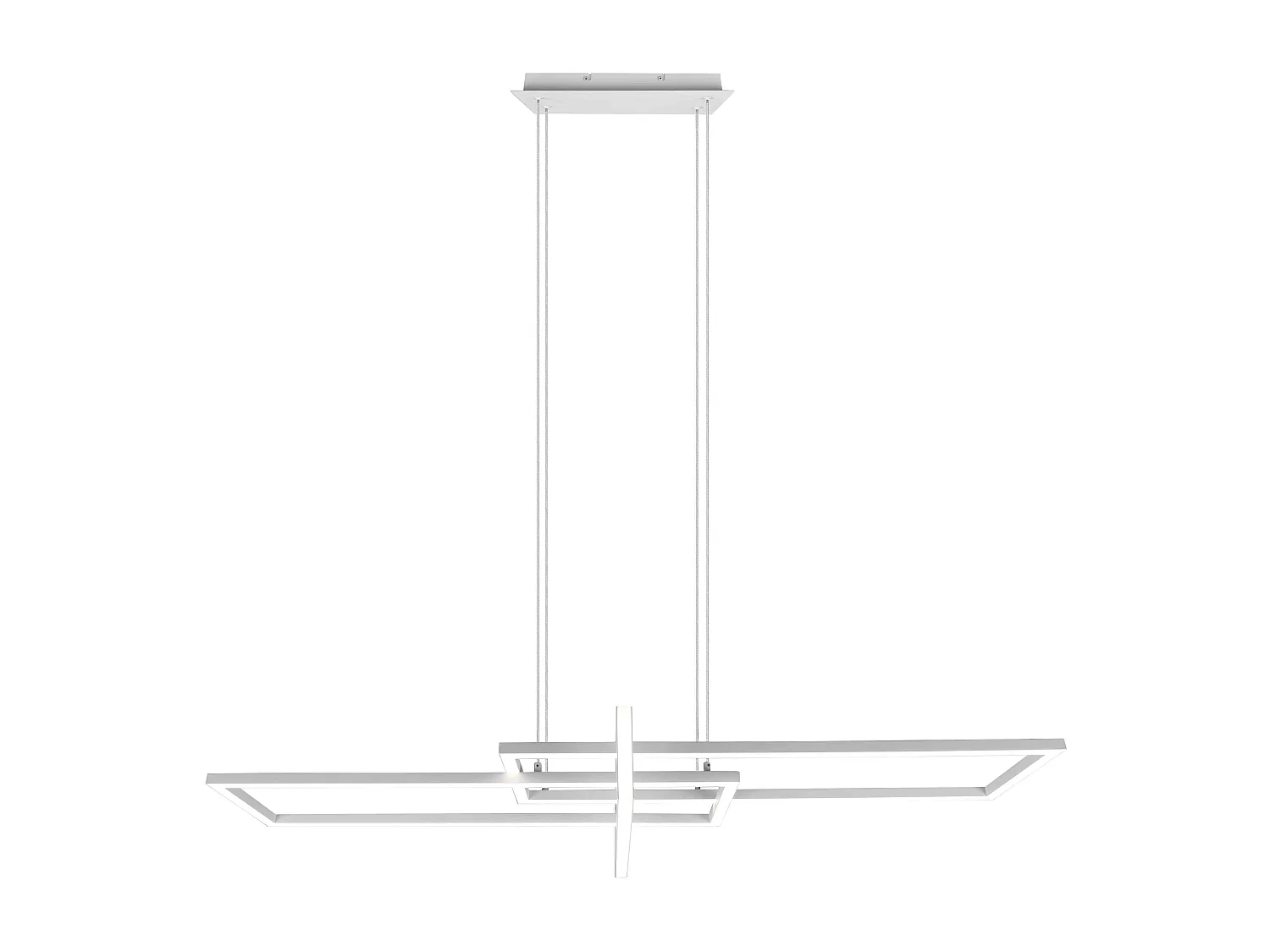 Lampada a sospensione triplo rettangolo, metallo, bianco, L 110 cm, Salinas