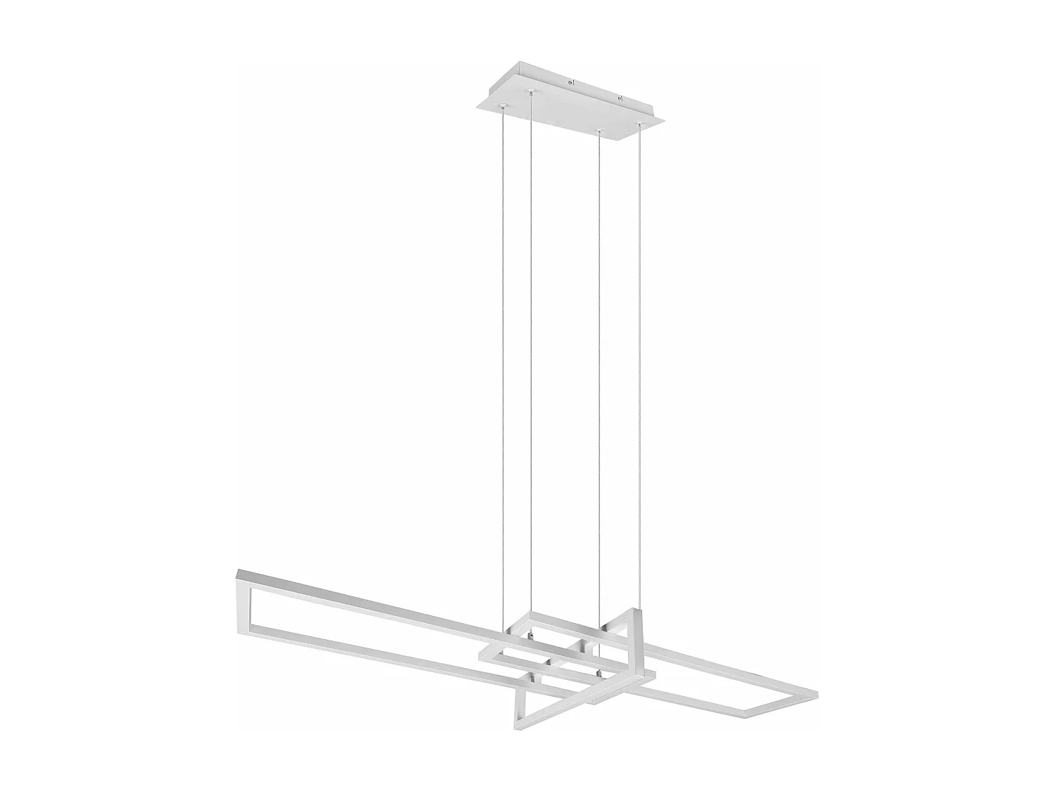 Lampada a sospensione triplo rettangolo, metallo, bianco, L 110 cm, Salinas