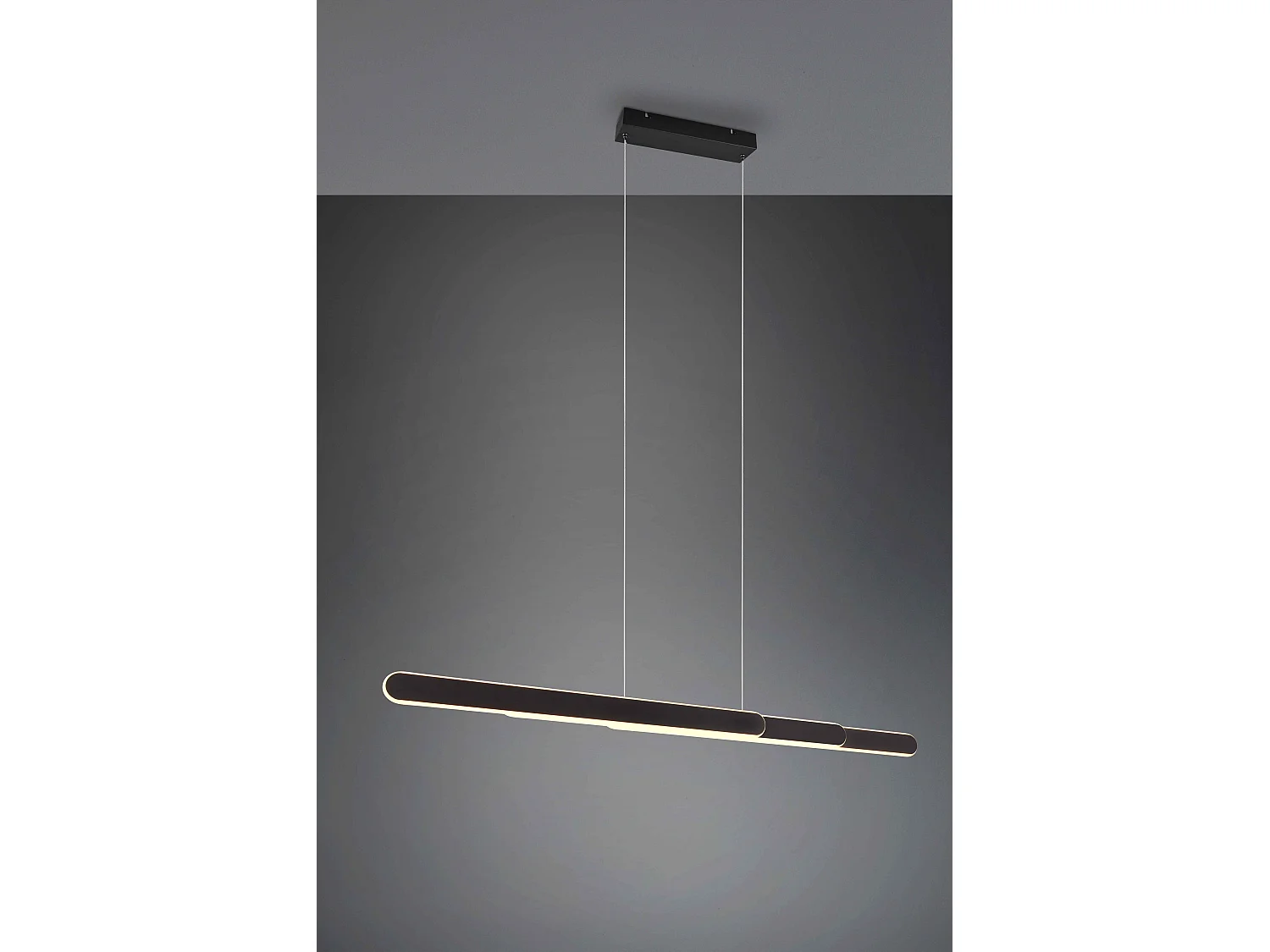 Lampada a sospensione LED a bi-emissione, metallo, nero, L 130 cm, Helios