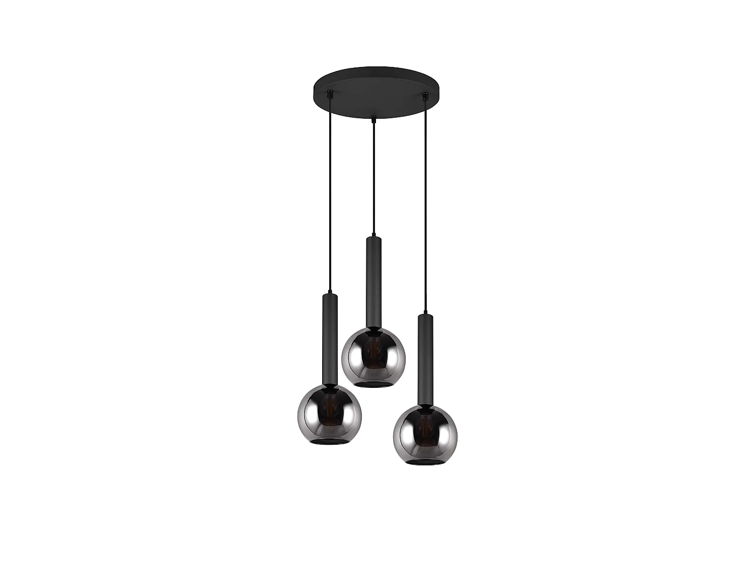 Hanglamp CLAYTON - 45x45x150 cm - Zwart