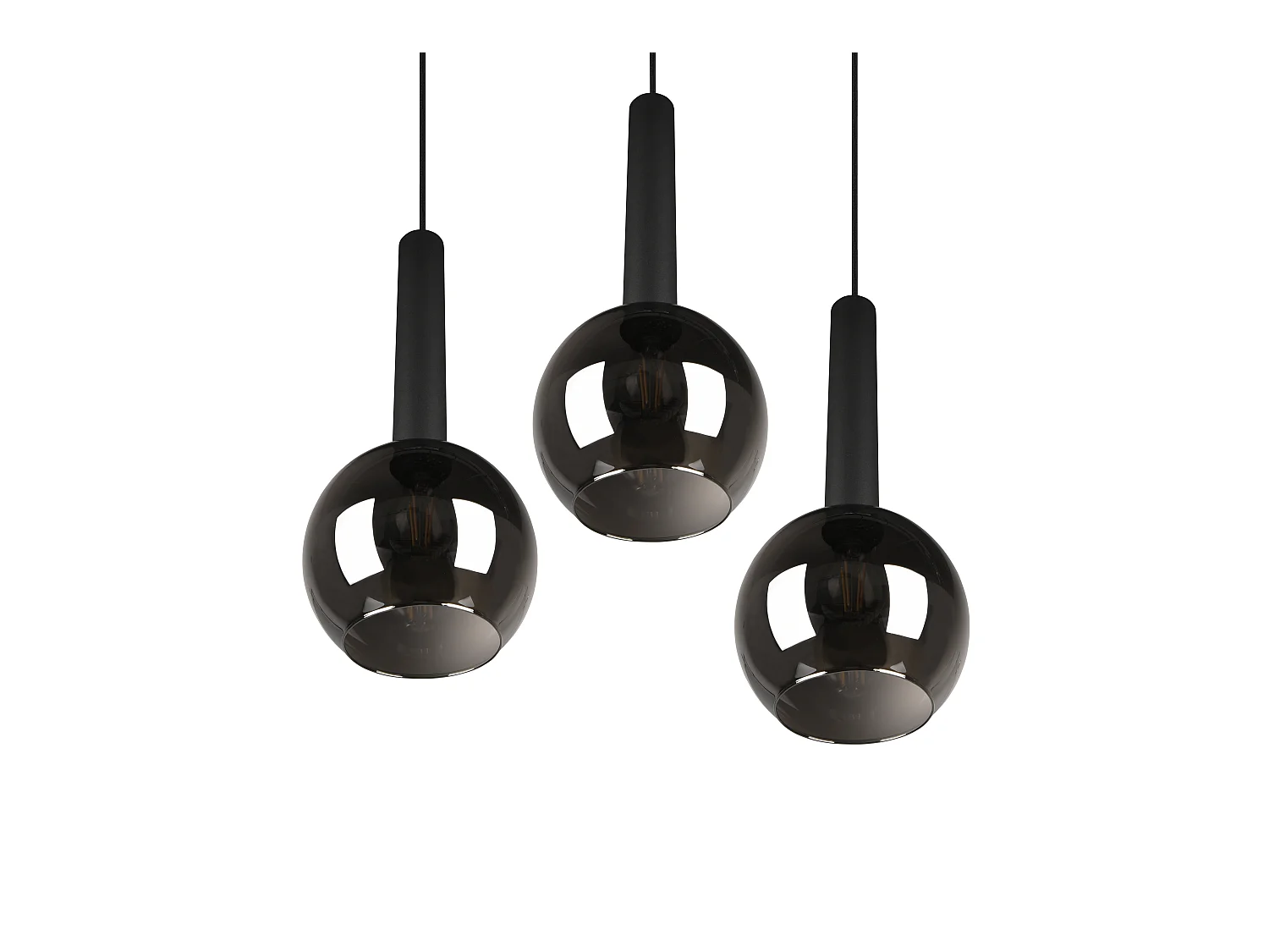 Hanglamp CLAYTON - 45x45x150 cm - Zwart