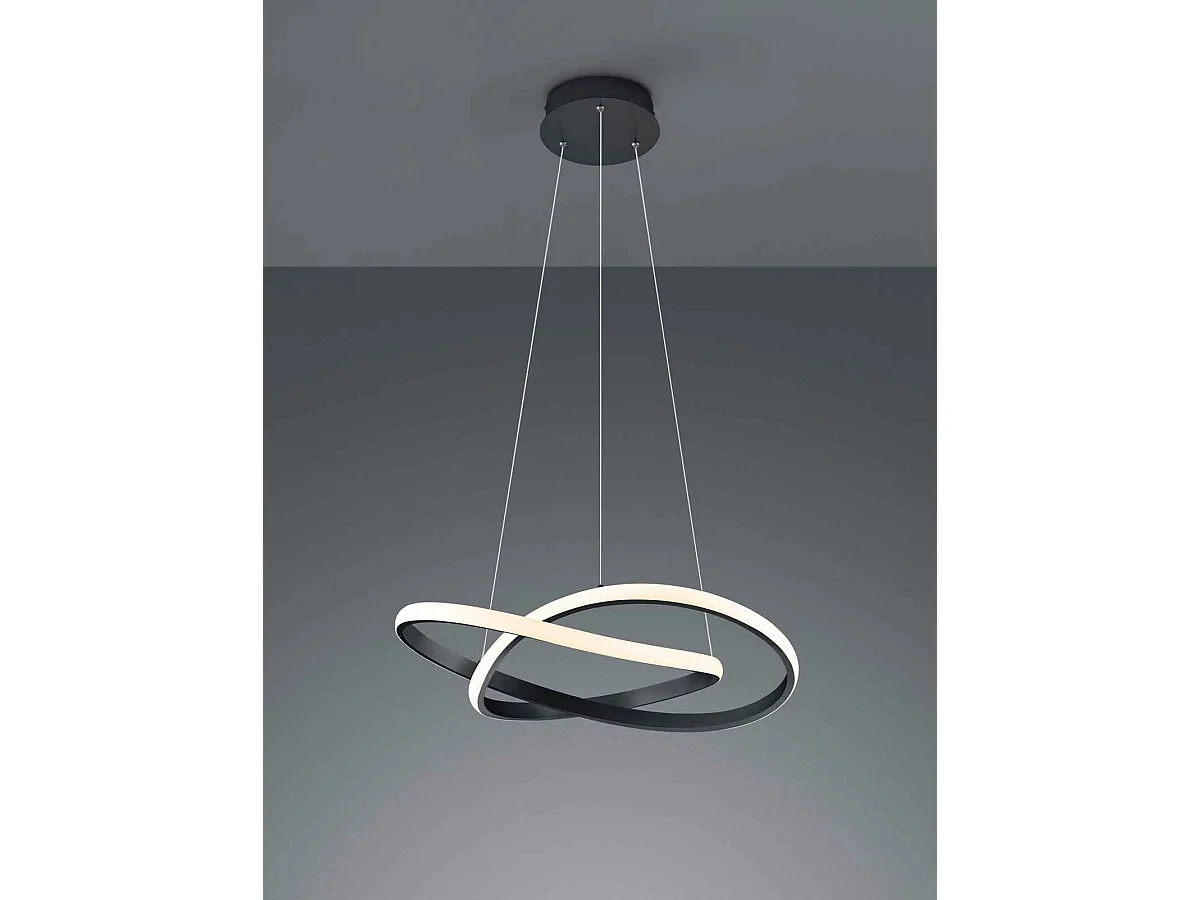 Lampada a sospensione LED cerchio, metallo, antracite, D 60 cm, Course