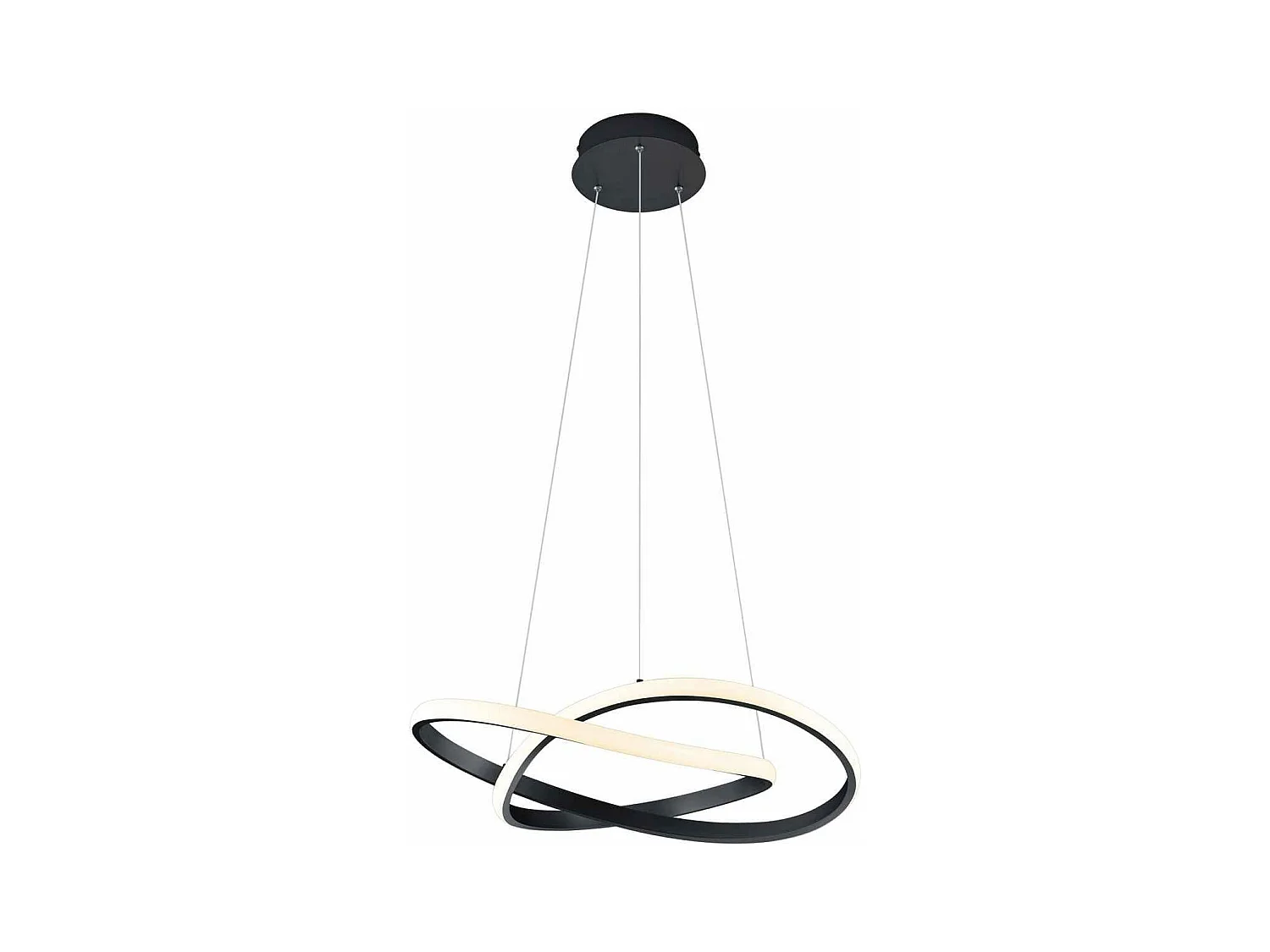 Lampada a sospensione LED cerchio, metallo, antracite, D 60 cm, Course