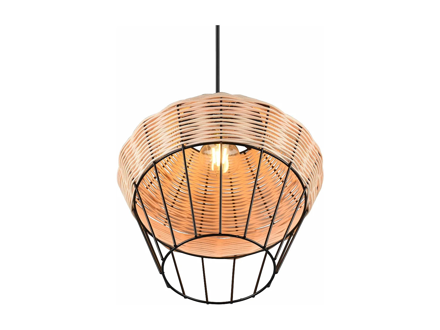 Lampada a sospensione, rattan, D 30 cm, Borka