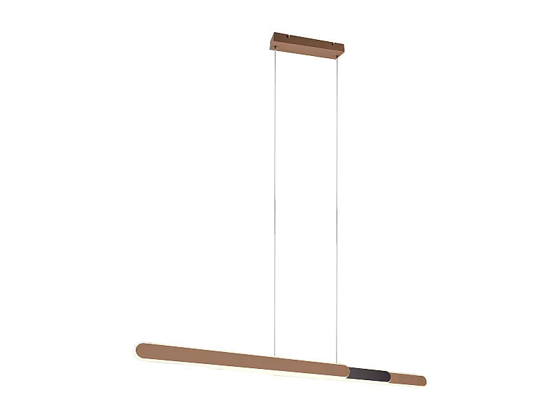 Lampada a sospensione LED a bi-emissione, metallo, caffè, L 130 cm, Helios