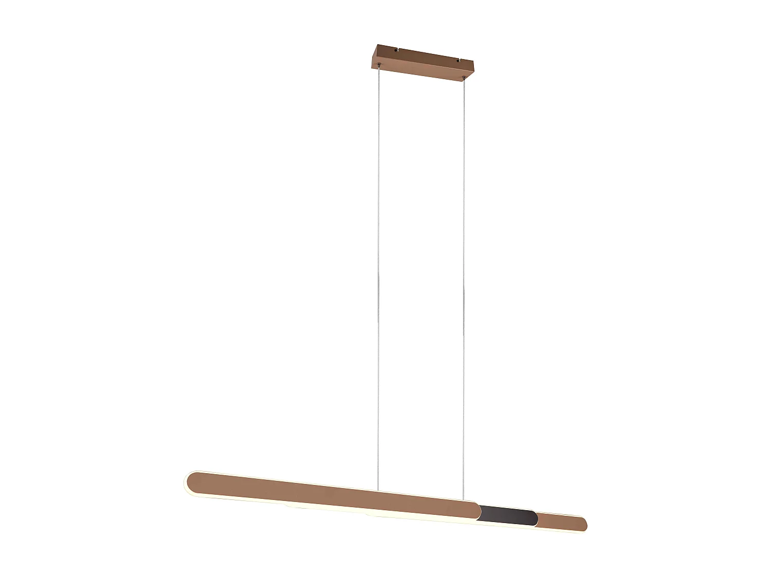 Lampada a sospensione LED a bi-emissione, metallo, caffè, L 130 cm, Helios