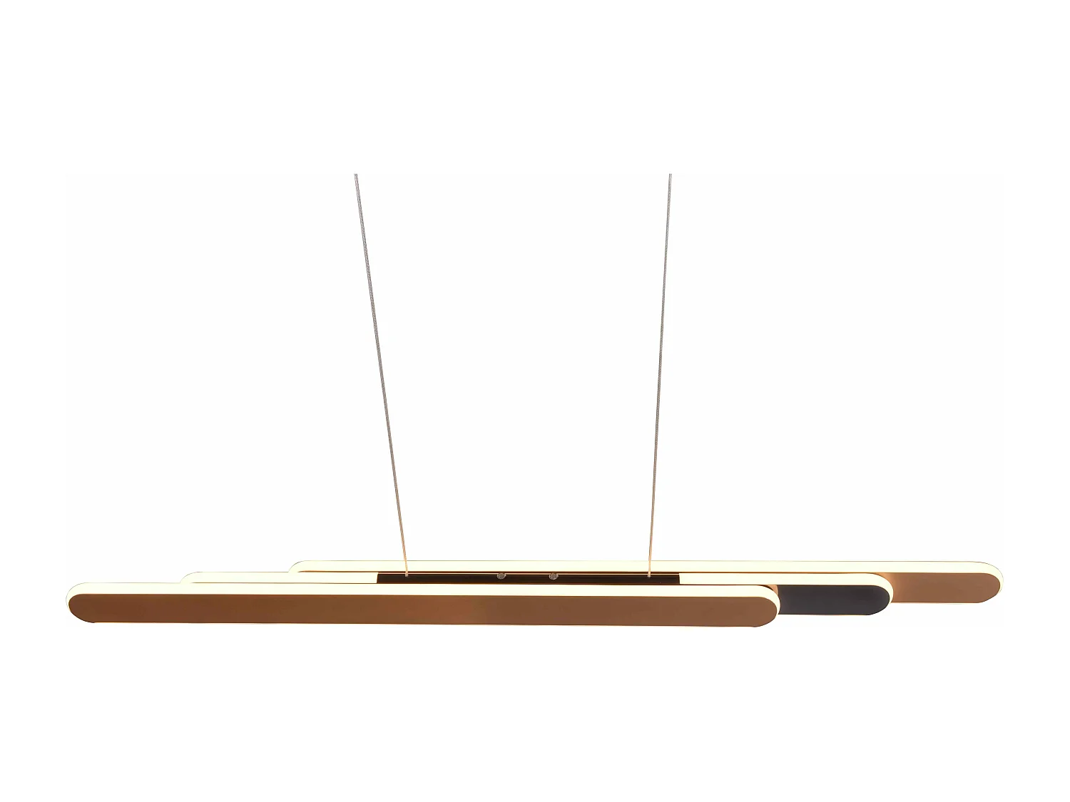 Lampada a sospensione LED a bi-emissione, metallo, caffè, L 130 cm, Helios