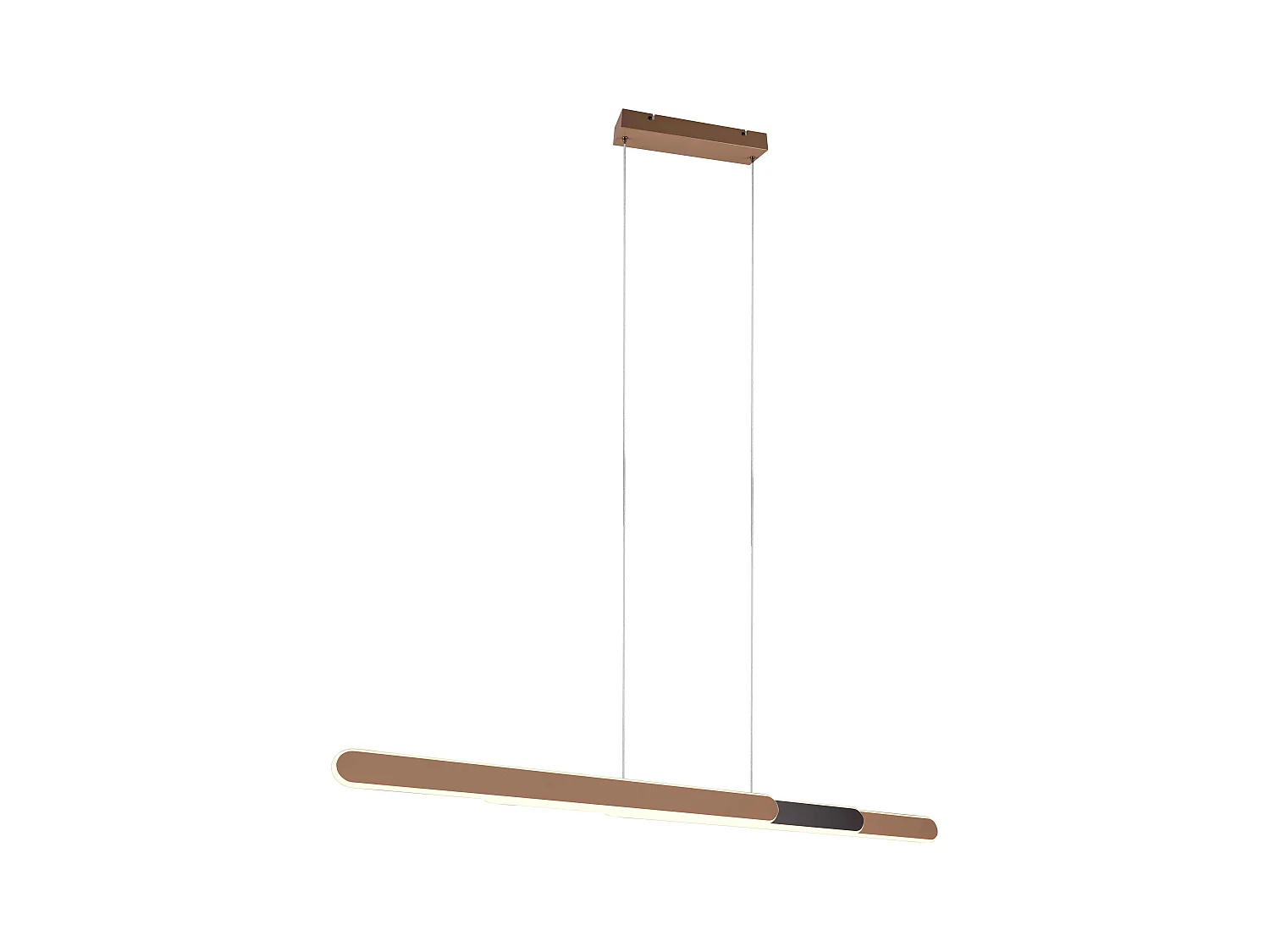 Lampada a sospensione LED a bi-emissione, metallo, caffè, L 130 cm, Helios