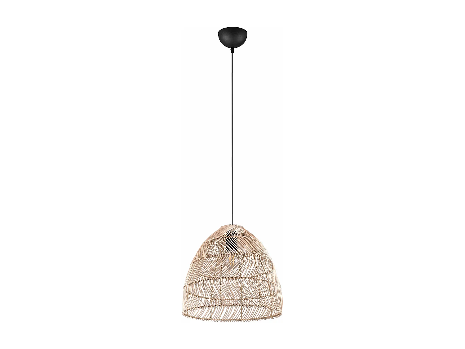 Lampada a sospensione, rattan effetto naturale, D 35 cm, Rike