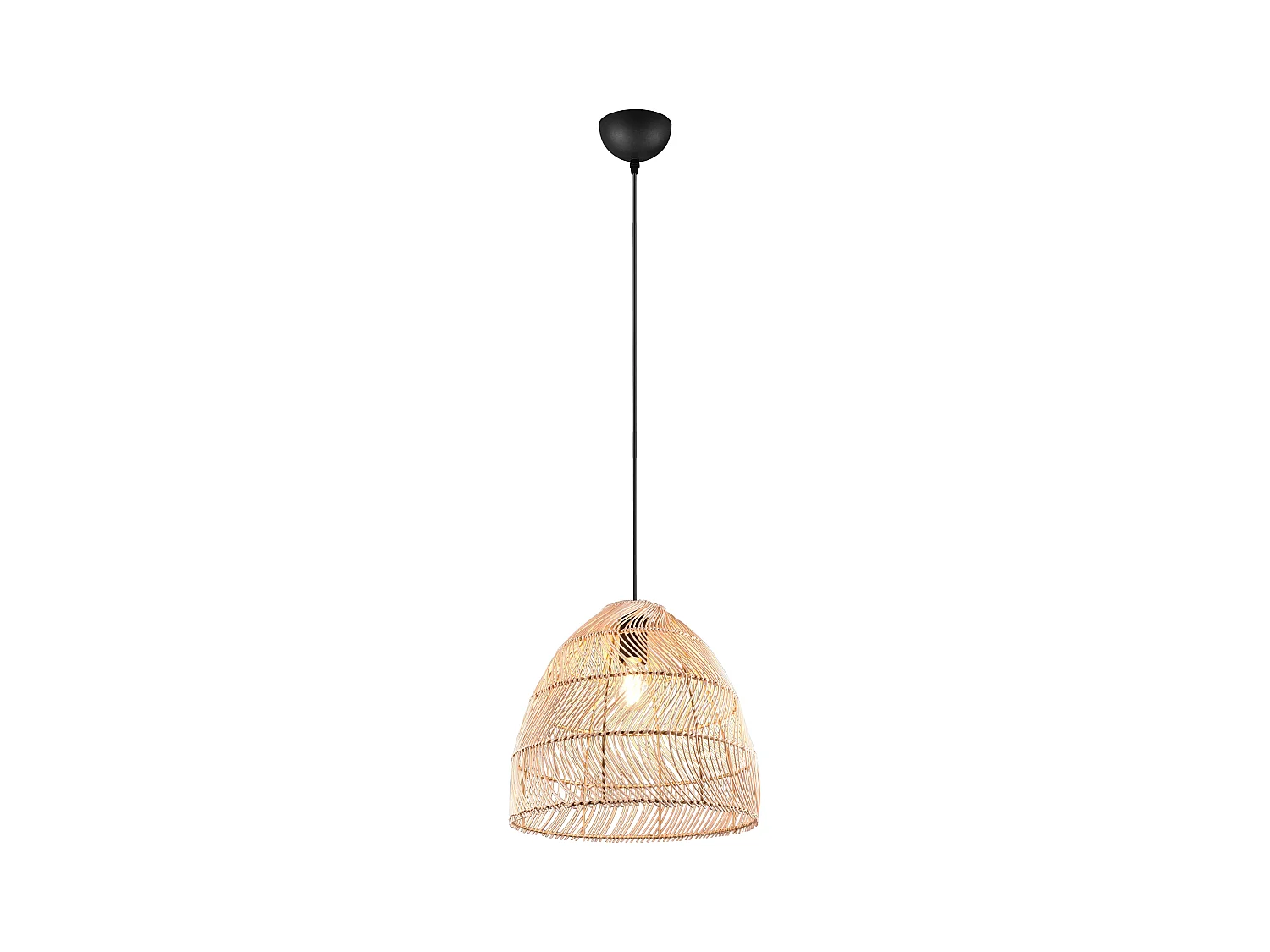 Lampada a sospensione, rattan effetto naturale, D 35 cm, Rike