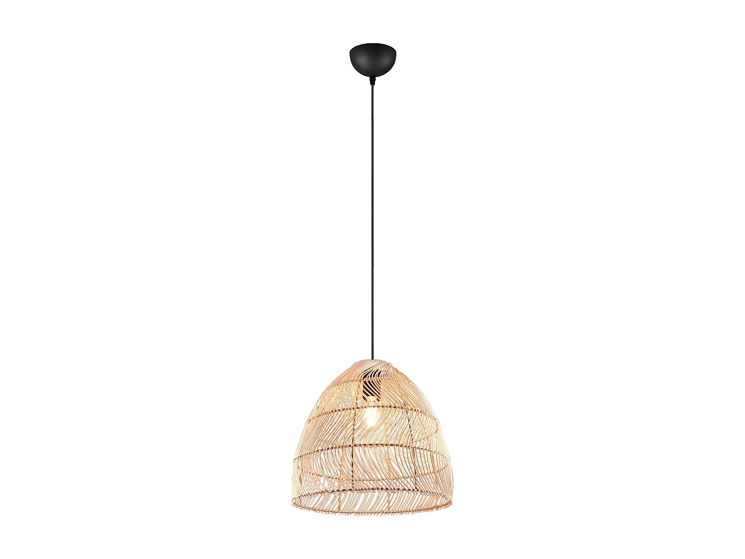Lampada a sospensione, rattan effetto naturale, D 35 cm, Rike