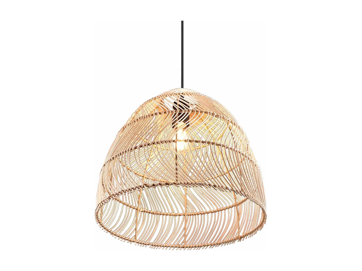 Lampada a sospensione, rattan effetto naturale, D 35 cm, Rike