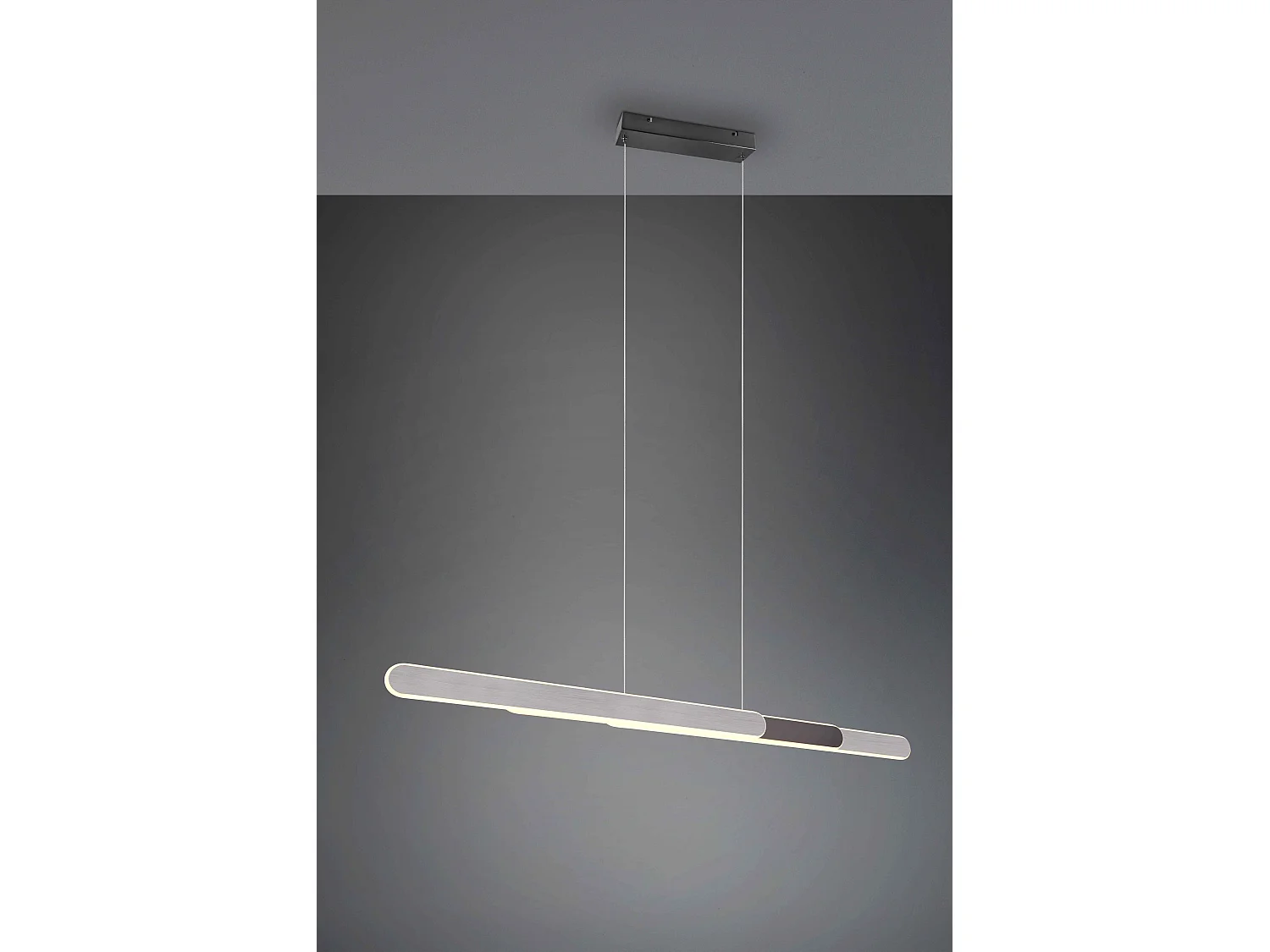 Lampada a sospensione LED a bi-emissione, metallo, alluminio, L 130 cm, Helios
