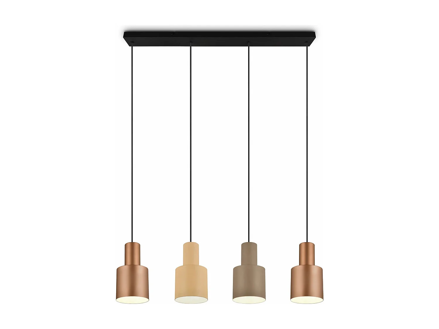 Lampada a sospensione 4 diffusori, metallo, multicolor, 87x150x12 cm, Agudo