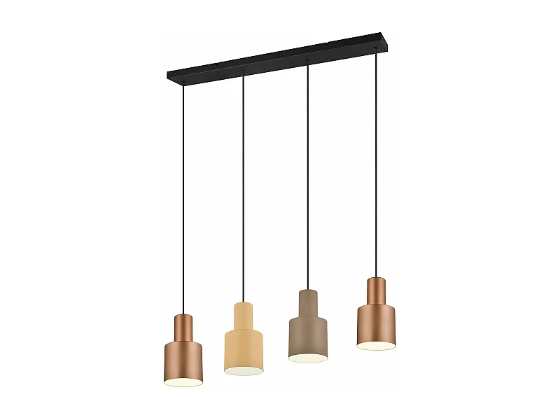 Lampada a sospensione 4 diffusori, metallo, multicolor, 87x150x12 cm, Agudo
