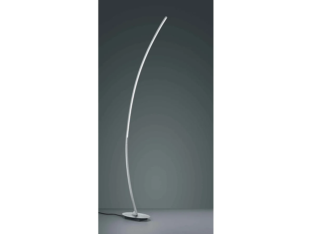 Piantana ad arco LED, metallo, alluminio spazzolato, H 158 cm, Solo