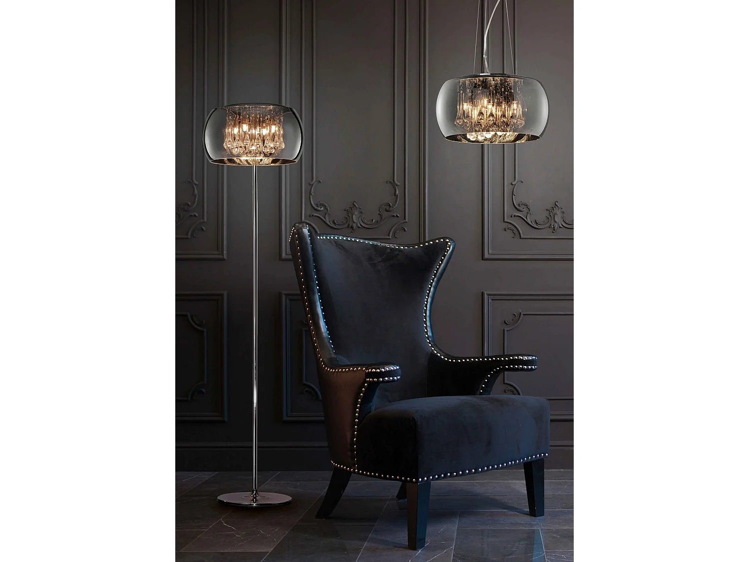 Lampadaire en verre Vapore