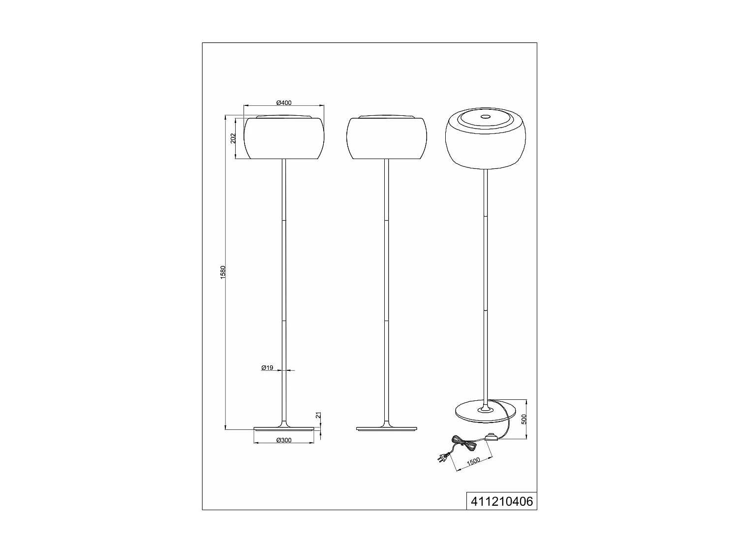 Lampadaire en verre Vapore