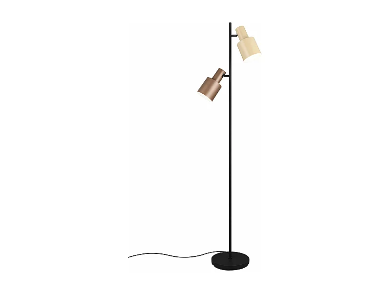 Piantana 2 diffusori, metallo, beige e caffè, H 160 cm, Agudo