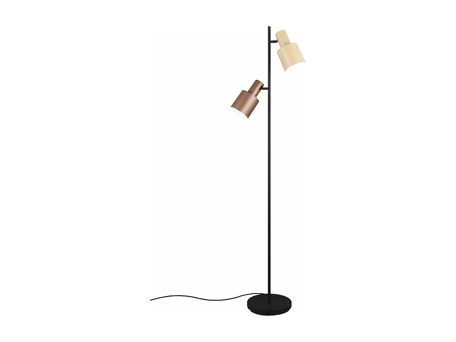 Piantana 2 diffusori, metallo, beige e caffè, H 160 cm, Agudo