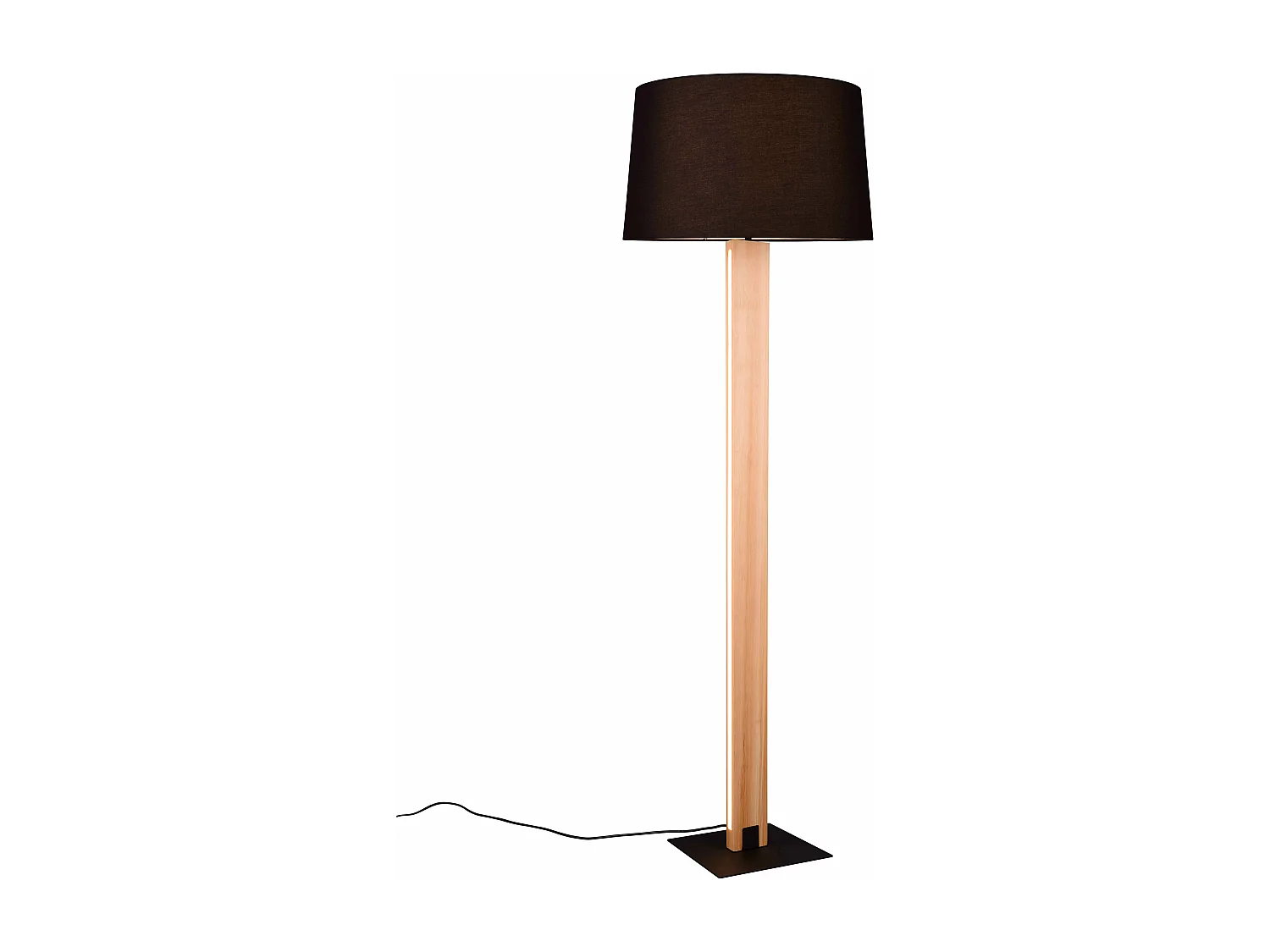 Piantana touch, metallo e legno, nero, H 150 cm, Rahul