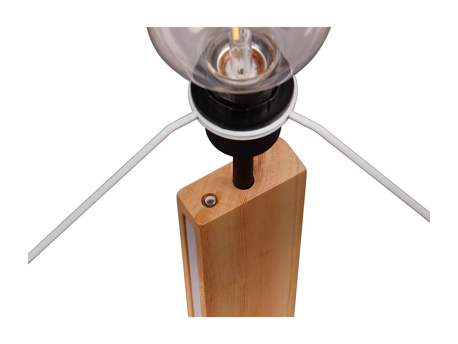 Piantana touch, metallo e legno, nero, H 150 cm, Rahul