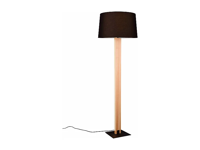 Piantana touch, metallo e legno, nero, H 150 cm, Rahul