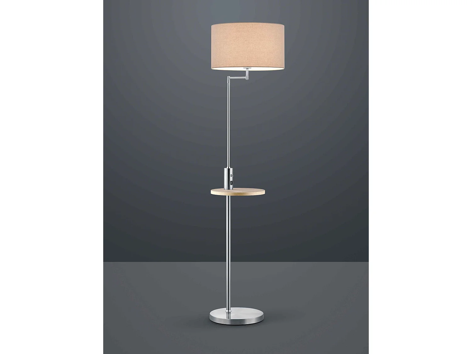 Piantana con mensola e attacco USB, metallo, H 160 cm, Claas