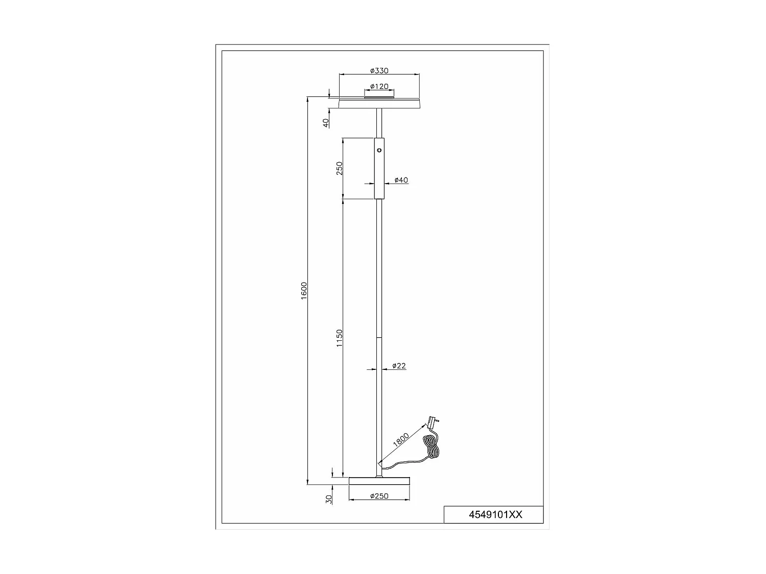 Piantana LED, metallo/vetro/legno, nero/naturale/fumé, H 130 cm, Celeste