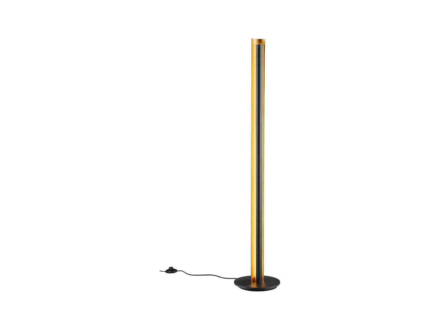 Piantana LED a colonna, metallo, nero e oro, H 142 cm, Texel