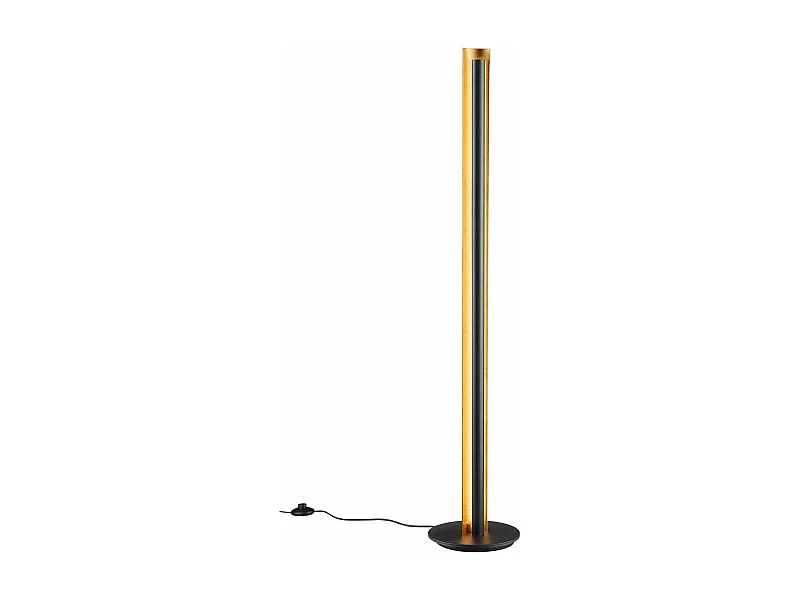 Piantana LED a colonna, metallo, nero e oro, H 142 cm, Texel