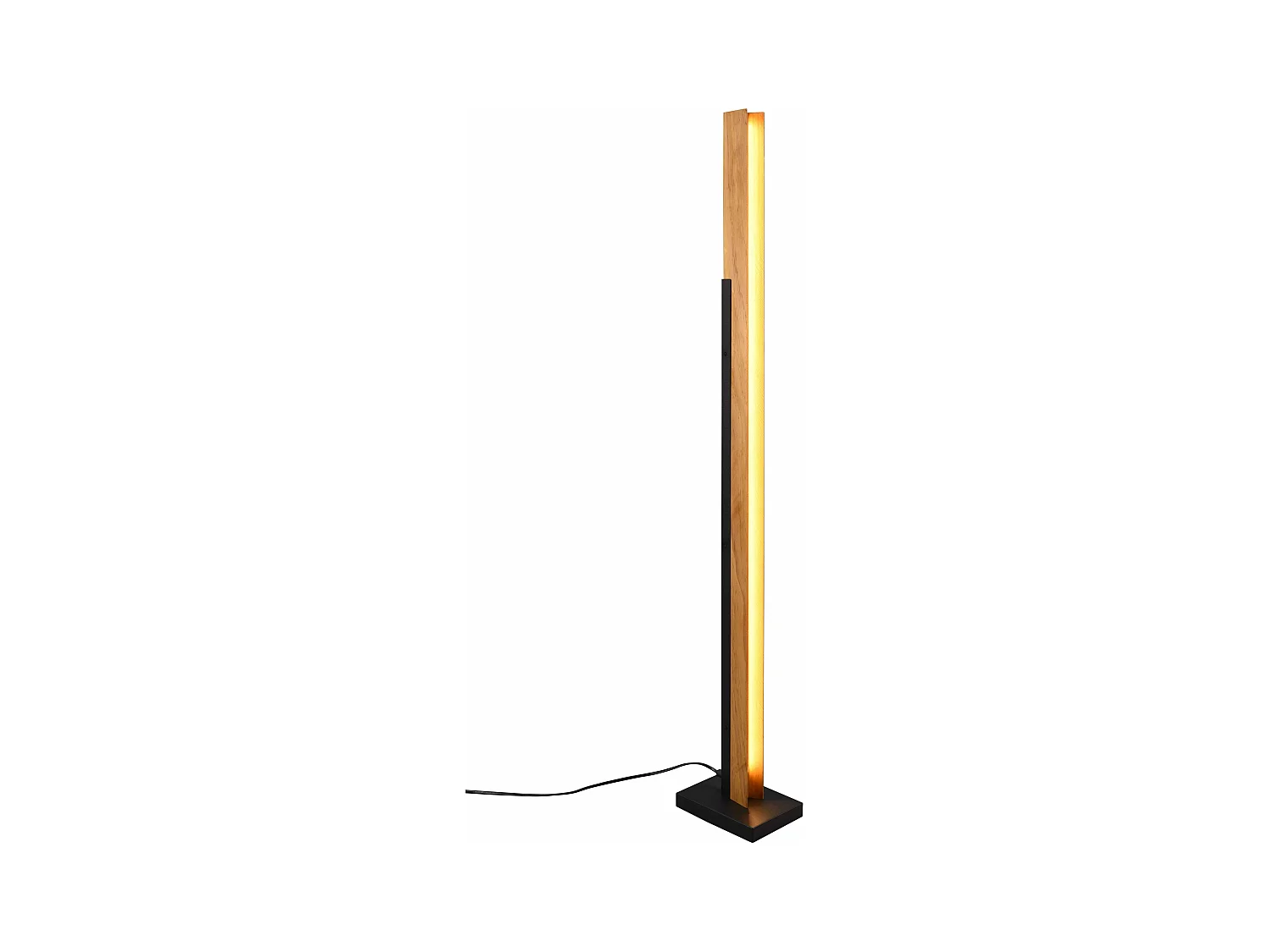 Piantana LED, legno e metallo, nero, H 120 cm, Kerala