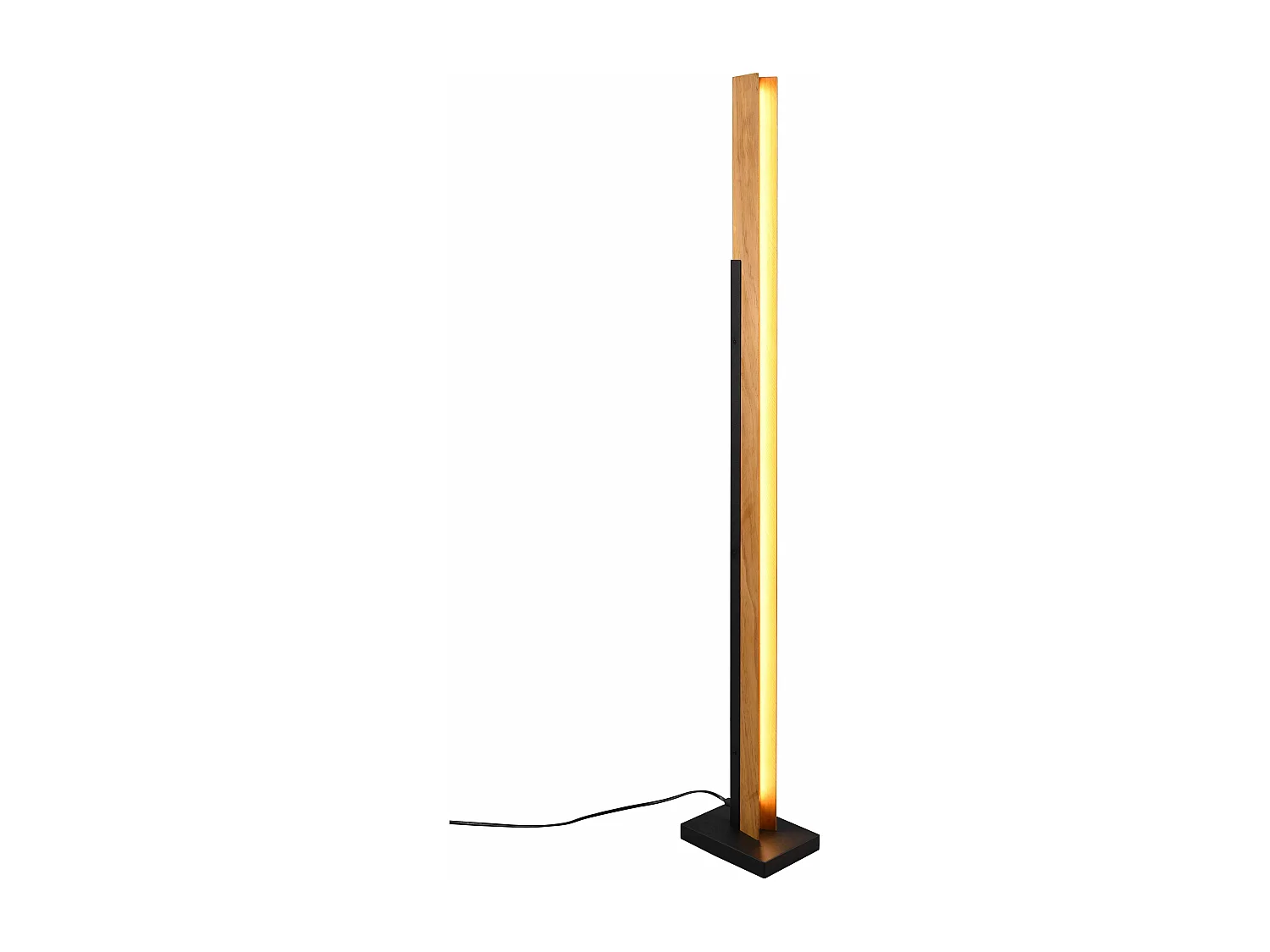 Piantana LED, legno e metallo, nero, H 120 cm, Kerala